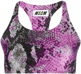 Thumbnail for your product : MSGM Snakeskin-Print Sports Bra