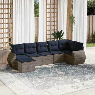 VidaXL 8 Piece Patio Sofa Set With Cushions Brown Poly Rattan