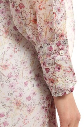 Calvin Klein Collection Floral Printed Silk Shirt