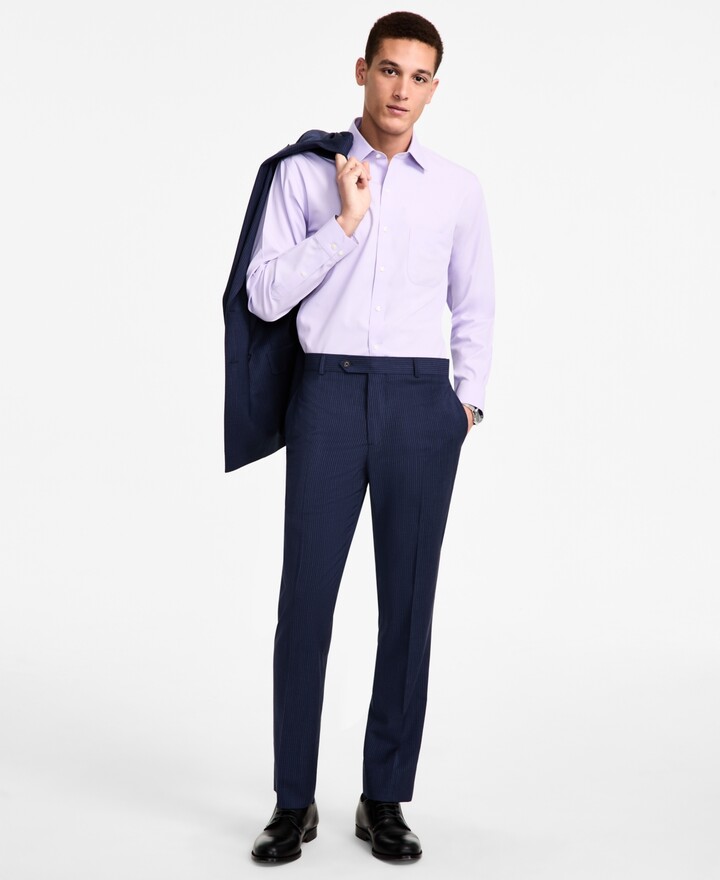 Brooks Brothers B by Men's Pinstriped Wool-Blend Stretch Classic-Fit Suit Separates Pant