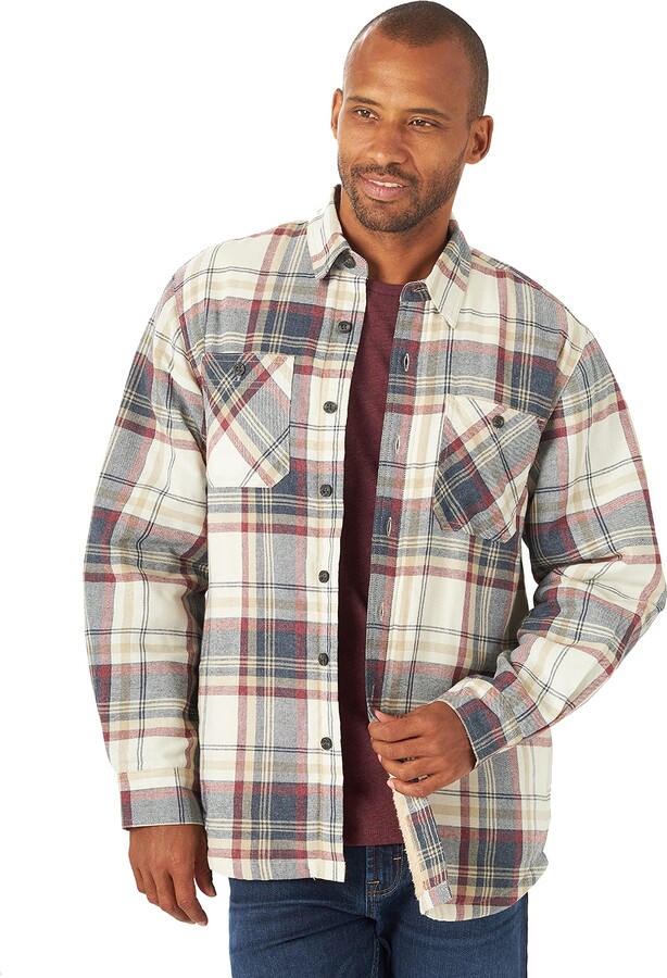 Wrangler Authentics Men's Long Sleeve Sherpa Lined Flannel Jacket Shirt -  ShopStyle