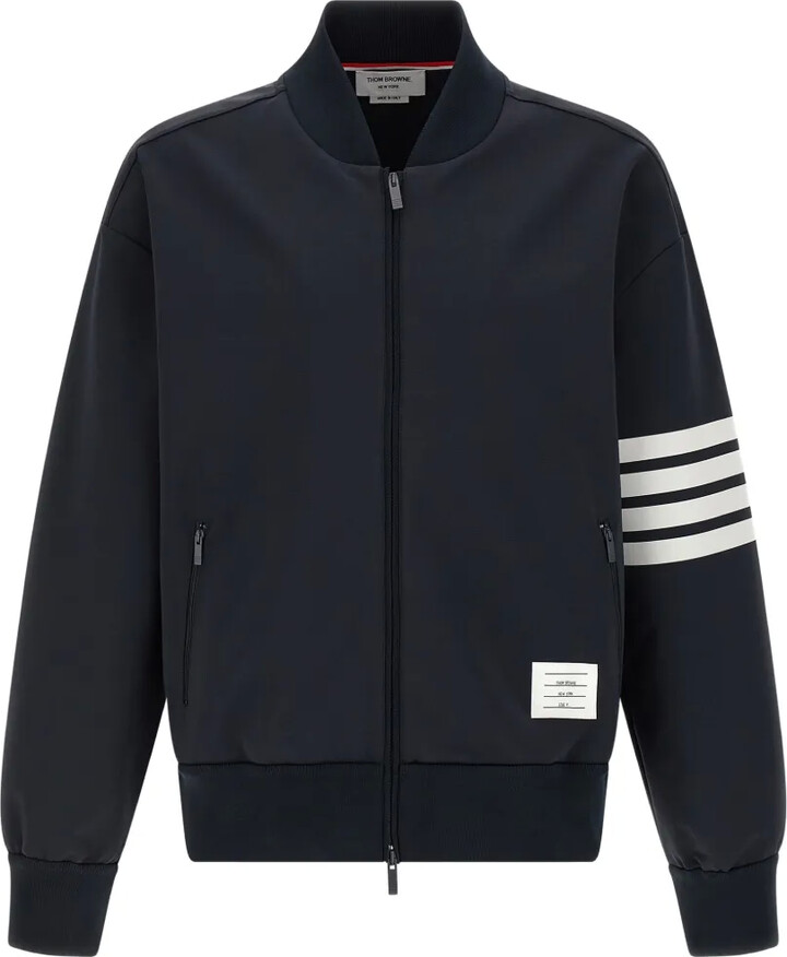 Thom Browne Ribbed Four-Bar Bomber Jacket