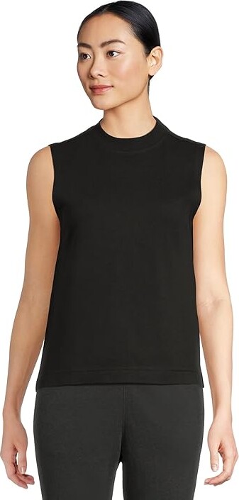 Pact Airplane Mock Neck Shell Women's Clothing Black 1 : LG, Cotton