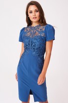 Thumbnail for your product : Little Mistress Dahlia Blue Crochet Lace Dress