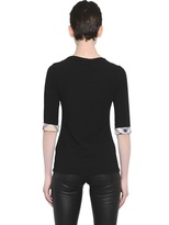 Thumbnail for your product : Burberry Cotton Jersey T-Shirt With Checked Trim