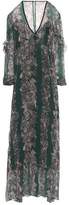 Just Cavalli Ruffle-Trimmed Printed Georgette Maxi Dress