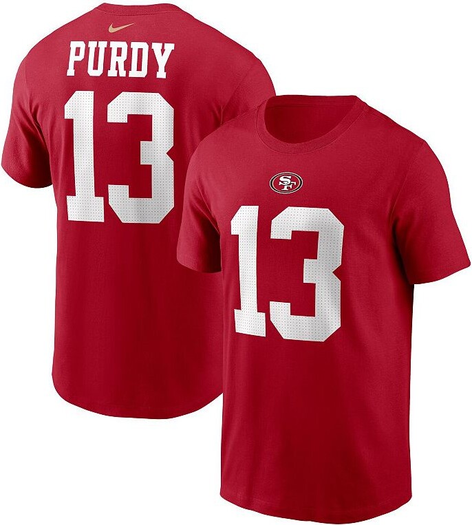 Men's Nike Brock Purdy Scarlet San Francisco 49ers Player Name & Number T-Shirt