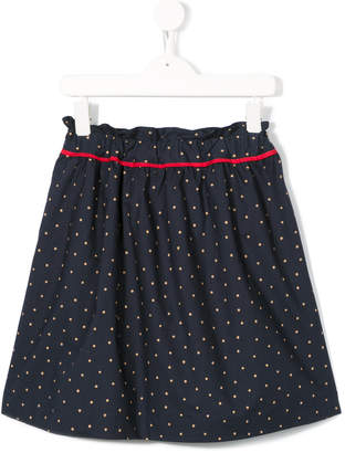 Familiar gathered polka dot skirt