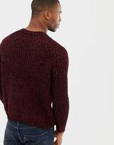 Thumbnail for your product : Pull&Bear chenille sweater in burgundy