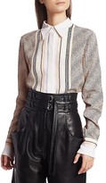 Thumbnail for your product : Proenza Schouler Logo-Printed Striped Blouse