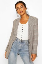 Thumbnail for your product : boohoo Petite Longline Check Blazer