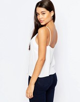 Thumbnail for your product : ASOS COLLECTION Button Front Cami Top With Scallop Neck
