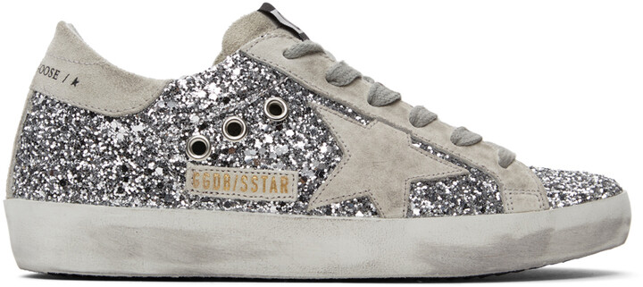 Ssense Scarpe Sneakers Sneakers con glitter Baby Silver Glitter Super-Star Classic Sneakers 