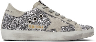 Golden Goose SSENSE Exclusive Silver Glitter Superstar Sneakers