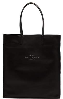 Smythson Kingly Leather Tote Bag - Mens - Black