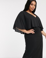 Thumbnail for your product : ASOS Curve DESIGN Curve woven cape midi pencil dress