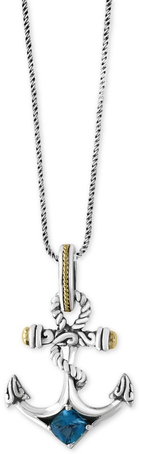 Effy Women's Sterling Silver, 18k Yellow Gold & Diamond Anchor Pendant  Necklace | ModeSens