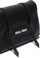 Thumbnail for your product : Miu Miu black logo embossed leather shoulder bag