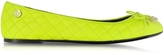 Thumbnail for your product : Philipp Plein Neon Yellow Quilted Leather Romance Ballerina