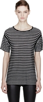 Thumbnail for your product : Alexander Wang T by Black Striped Stripe Knit Top