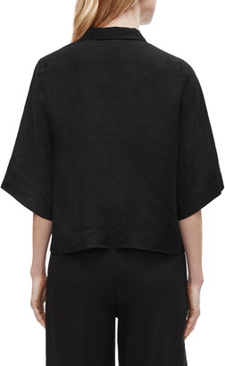 Eileen Fisher Boxy Organic Linen Button-Up Shirt