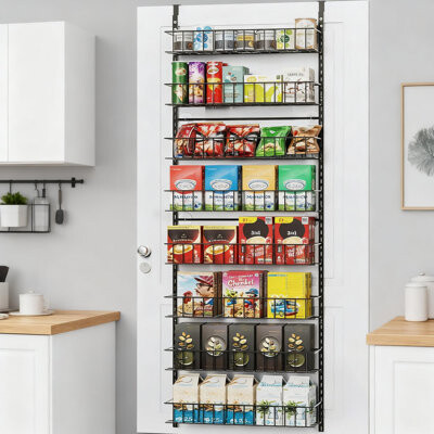 Mint Pantry Over The Door Pantry Organizer Rack 8-Tier Hanging Spice Rack Shelves Heavy-Duty Metal Storage For Kitchen Bathroom Laundry Room & Home Office Org