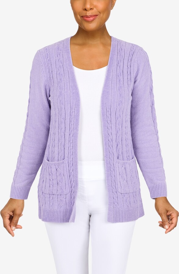 womens lilac cardigan sweater