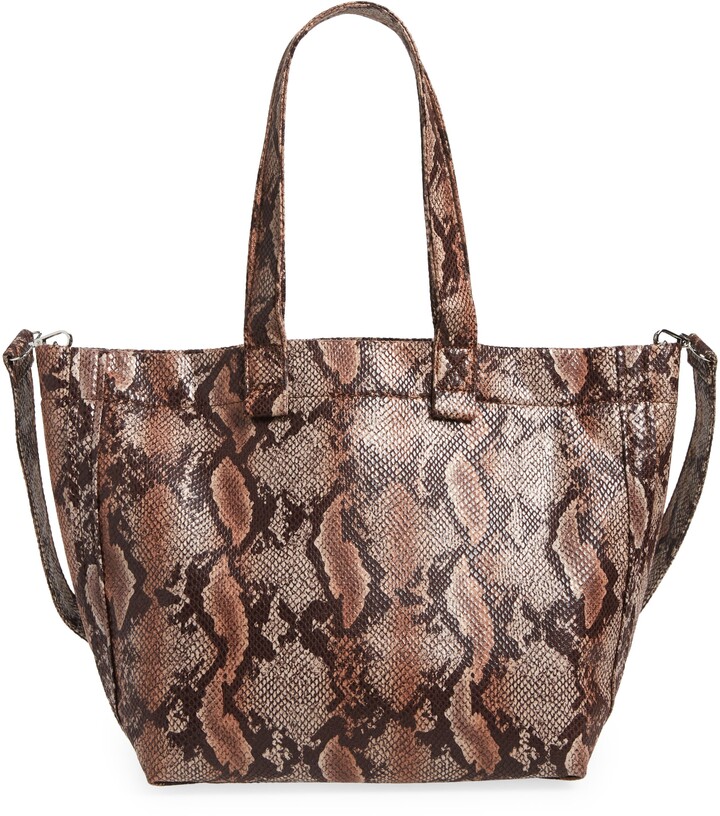 brown snake print bag