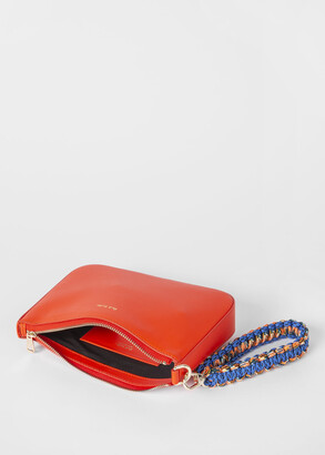 Paul Smith Women's Orange Leather Wristlet With 'Climbing Rope' Strap