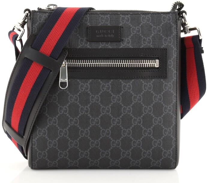 Gucci Web Strap Front Zip Messenger Bag GG Coated Canvas Small - ShopStyle