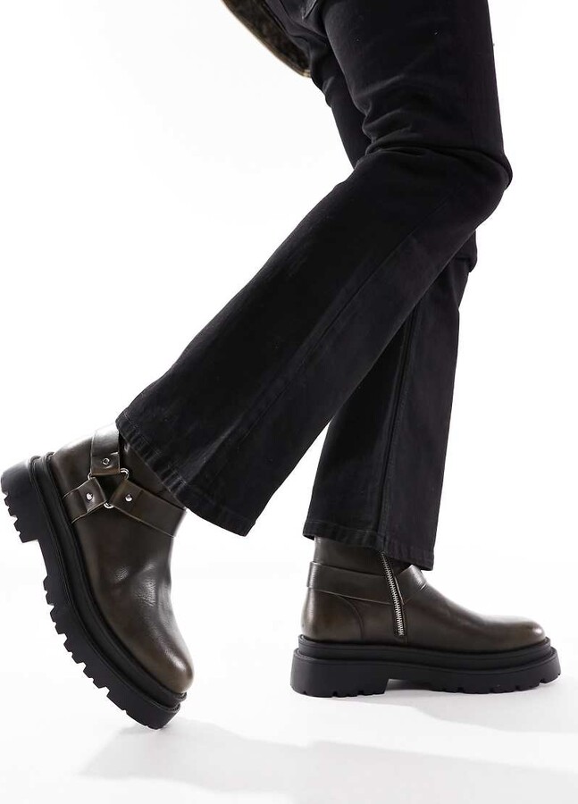 Asos Design Black And Silver Chelsea Boots ASOS DESIGN Heeled