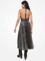 Thumbnail for your product : Michael Kors Leather Trim Sequined Tulle Dress