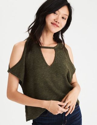 American Eagle Outfitters AE Drapey Choker Sweater
