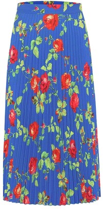 Vetements Floral pleated crepe skirt