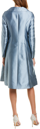Teri Jon By Rickie Freeman Silk-Blend Coat Dress
