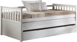 Red Barrel Studio Cominia White Finish Daybed (Trundle Not Included Twin Bed Only No Storage)
