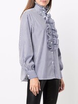 Thumbnail for your product : P.A.R.O.S.H. Ruffle-Embellished Striped Shirt