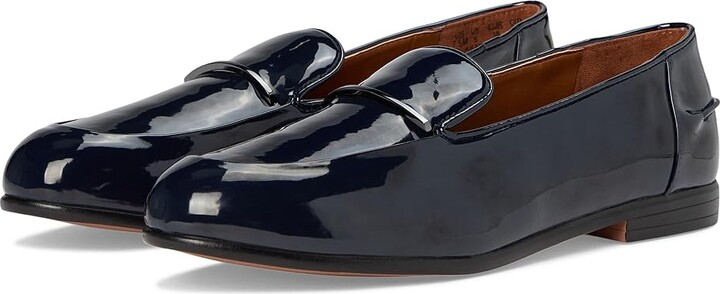 Franco Sarto L-Mirabelle Loafers/Moc Shoes Women's Flat Shoes Navy Blue : 7 M Faux Leather