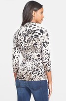 Thumbnail for your product : Vince Camuto 'Animal Fresco' Print Pleat V-Neck Top