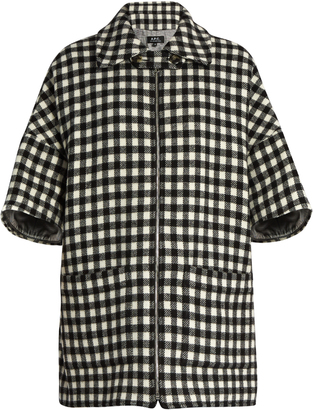 A.P.C. Granville checked wool-blend coat