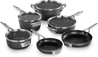Calphalon Premier Space Saving 8 Quart Hard Anodized Aluminum Nonstick  Multi-pot Cookware With Tempered Glass Lid And Steamer Inserts : Target