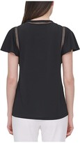 Thumbnail for your product : Calvin Klein Short Sleeve V-Neck Blouse Women's Clothing