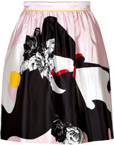 Thumbnail for your product : Prabal Gurung Silk-Cotton Rose Print Skirt