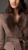 Thumbnail for your product : Burberry Revere Collar Shearling Coat