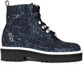 Thumbnail for your product : MSGM Lace-up Glittered Woven Ankle Boots
