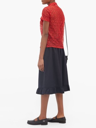 COMME DES GARÇONS GIRL Short-sleeved Floral-lace Shirt - Red