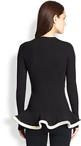 Thumbnail for your product : McQ Zip-Front Ribbed Peplum Cardigan