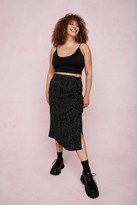 Thumbnail for your product : Nasty Gal Womens Plus Size Polka Dot Ruched Midi Skirt - Black - 16