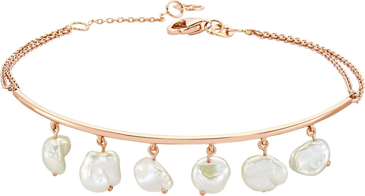 CHARMS COMPANY 14K Rose Gold Pearl Bracelet