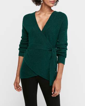 Express Wrap Front Sash Tie Tunic Sweater